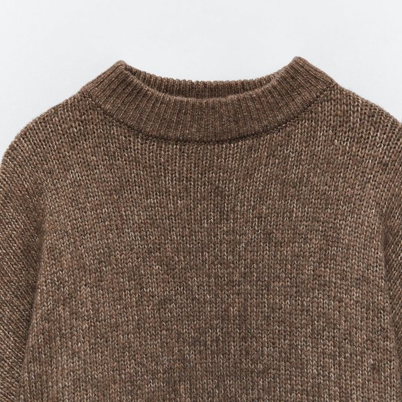 Blogger Favorite Zara Oversized Sweater Slouchy Ribbed Knit Crew Chunky Preppy - Picture 3 of 8